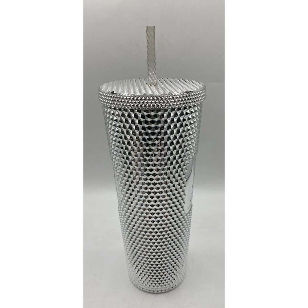 Disney Parks Mickey Silver Studded Starbucks Tumbler Cup Limited Edition 2021 - Picture 3 of 16